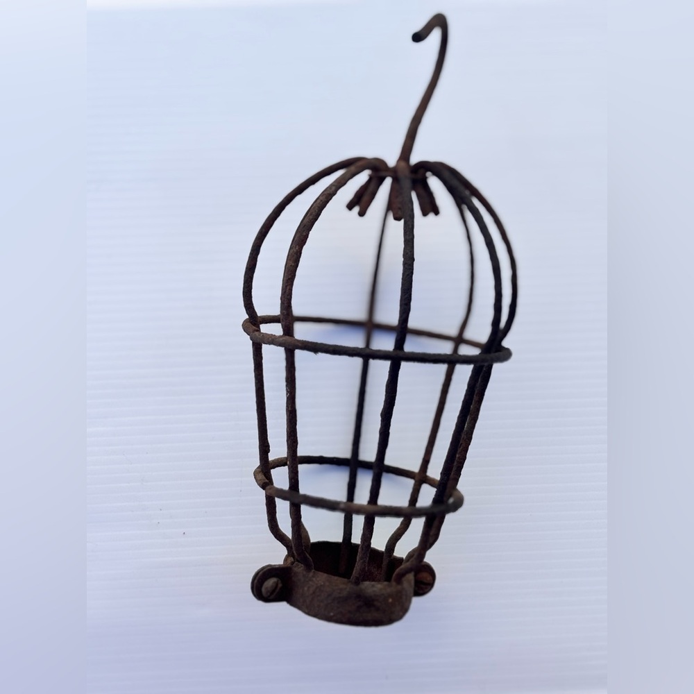 Antique Wire Birdcage Candle Holder Rustic